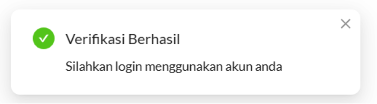 Notifikasi Verifikasi Berhasil di Naiju